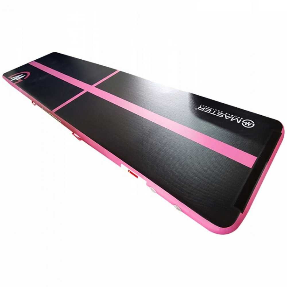 AirTrack pripučiamas gimnastikos kilimėlis MASTER 400 x 100 x 10 cm juodai rožinis