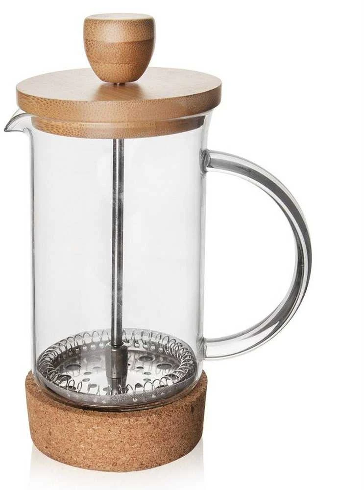 Arbatinukas infuzinis, stiklinis ąsotis su stūmokliu, kavai, arbatai, žolelėms, 0,4 l