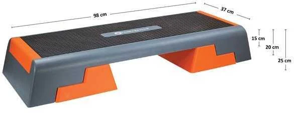 AS007 JUODOS/ORANŽINĖS AEROBIKOS STEP HMS PREMIUM