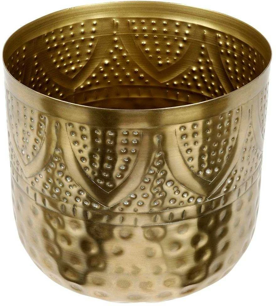 Auksinis metalinis vazono užvalkalas 19x18 cm