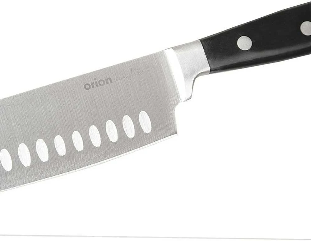 Azijietiško plieno virtuvinis peilis Santoku pjaustymui, 33 cm