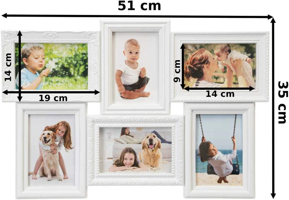 BAFRA nuotraukų rėmelis 6 nuotraukos baltos spalvos