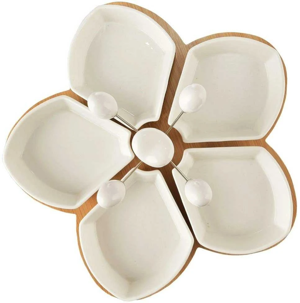 Baltos porcelianinės užkandžių dubenys WHITELINE 28,5 cm 10 vnt.