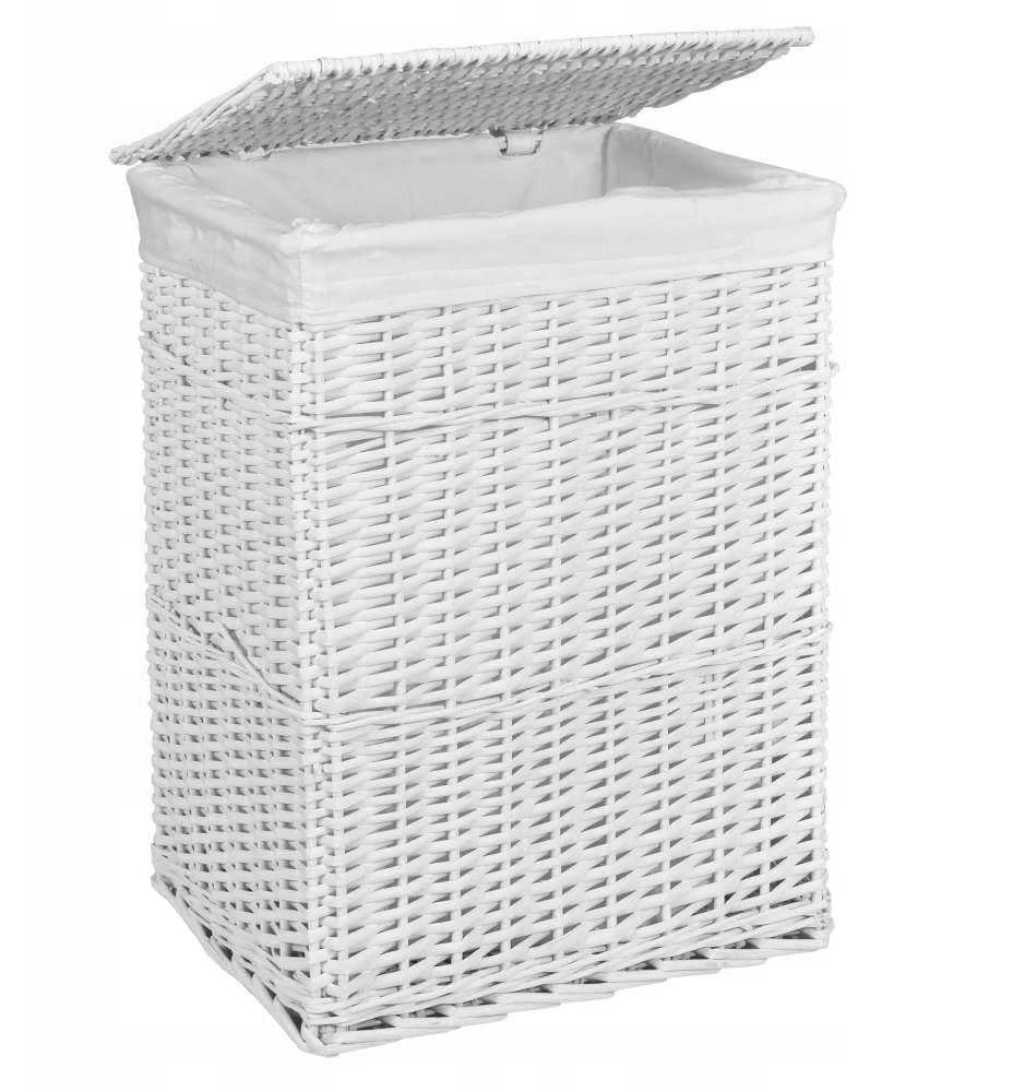 Baltų pintų krepšelių rinkinys 72 l ir 114 l