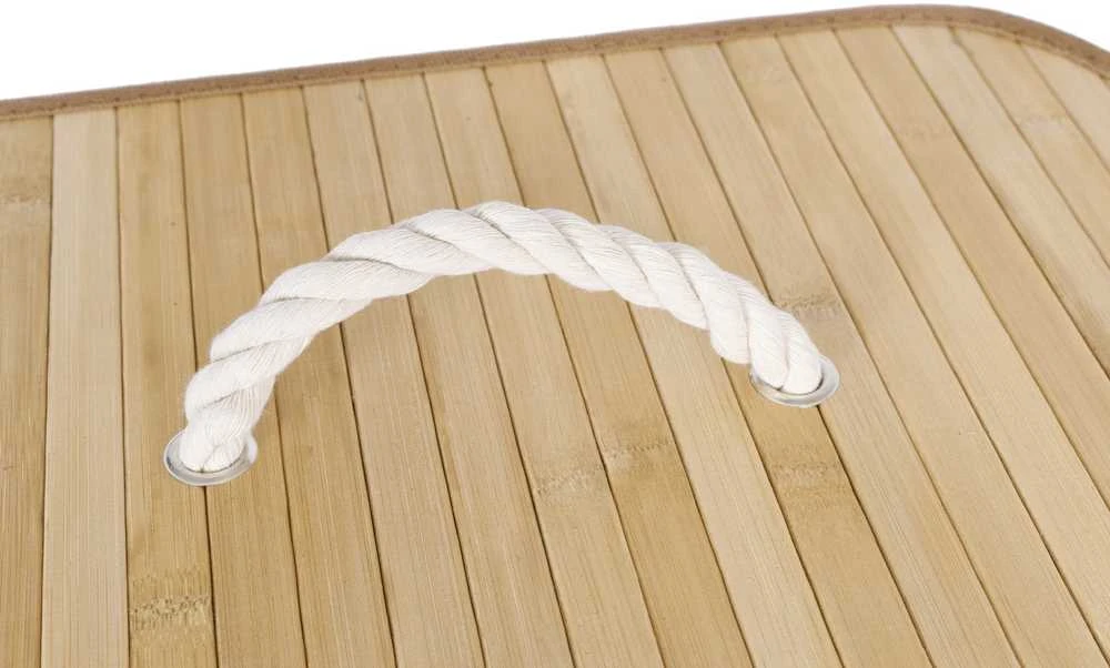 Bambuko krepšelis, skalbinių konteineris, 2 skyriai, natūralus