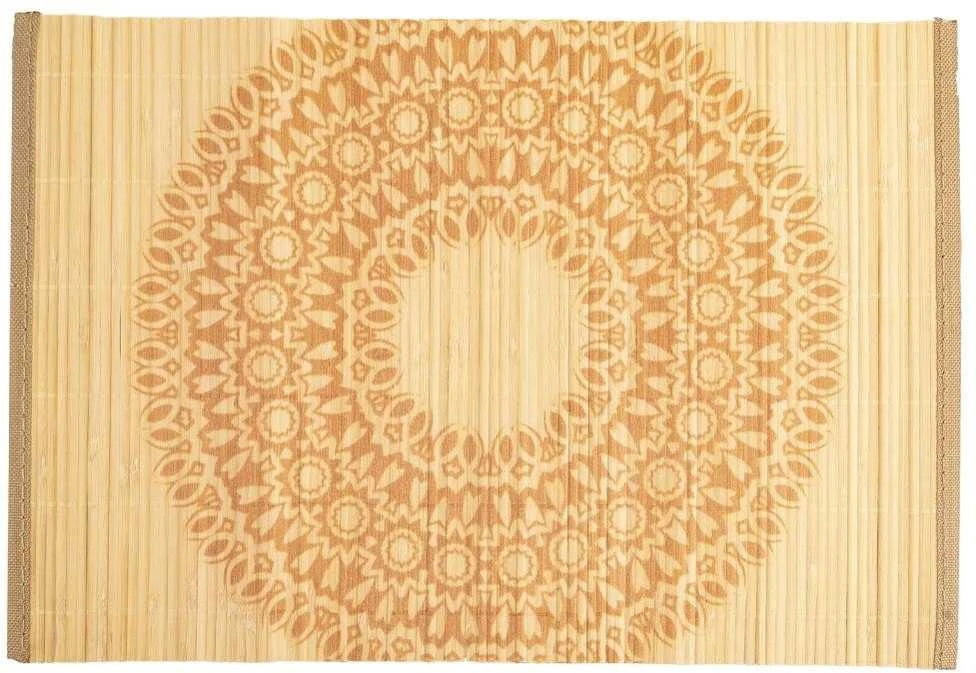 Bambuko virtuvės stalo kilimėlis, valcuotas, mandala, rinkinys 4, 30x45 cm