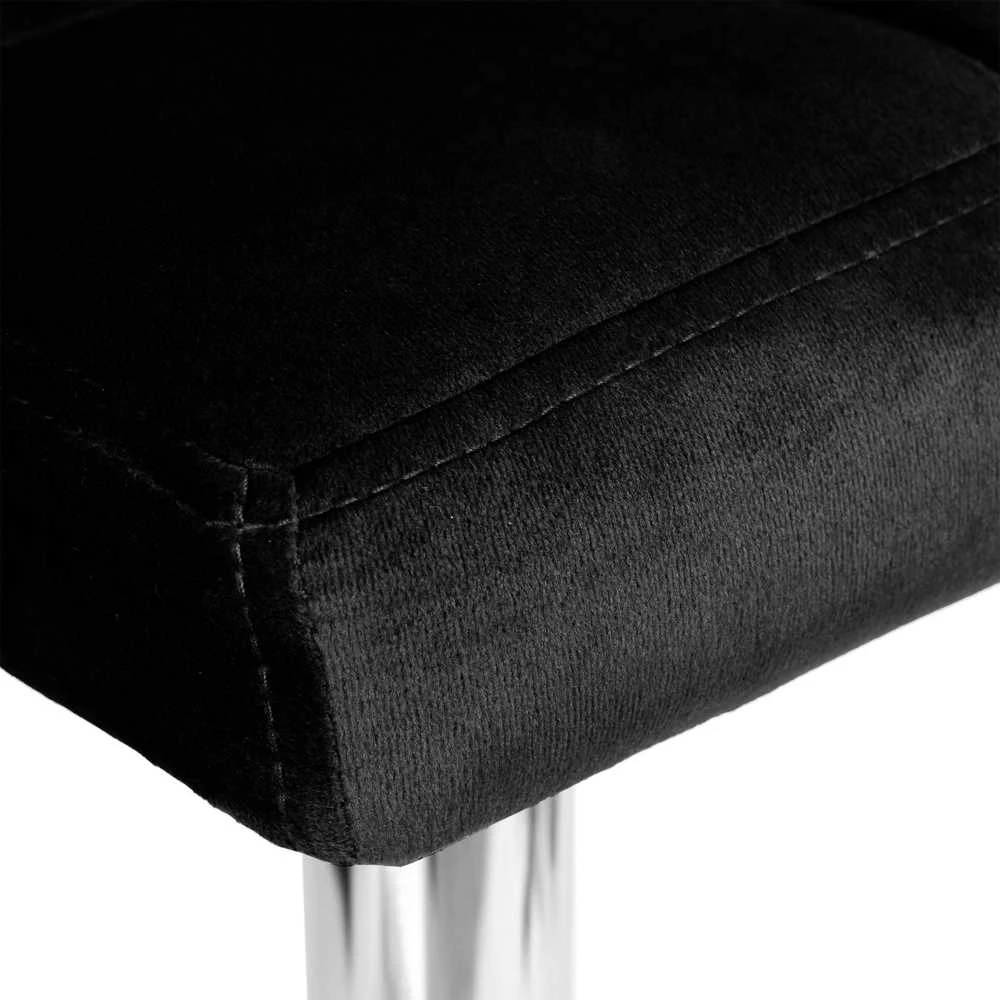 Baro kėdė Arako, chromuota, juoda Velvet