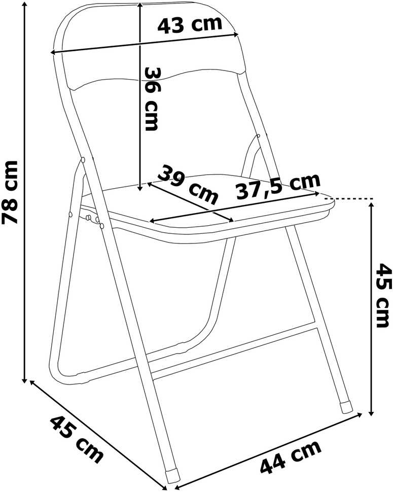BASICO sulankstoma kėdė, juoda