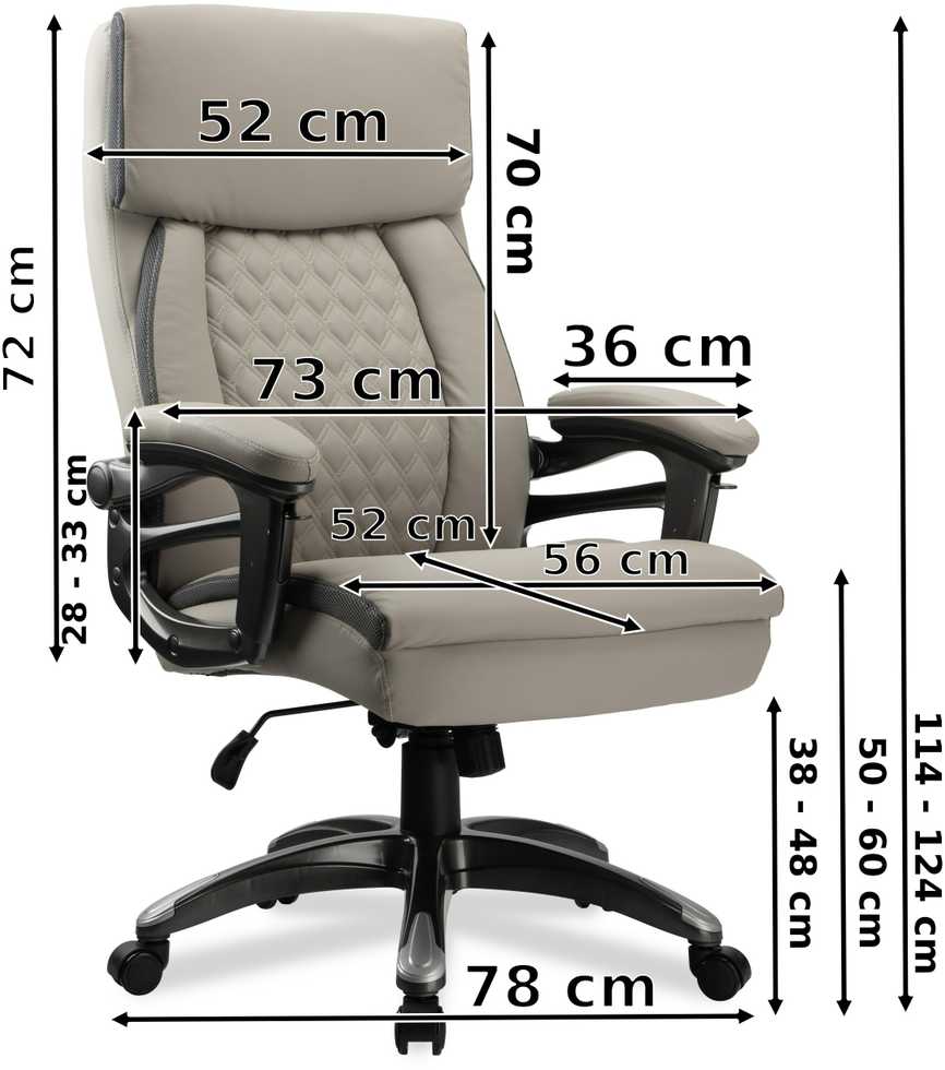 Biuro kėdė, CAMARO fotelis, pilka