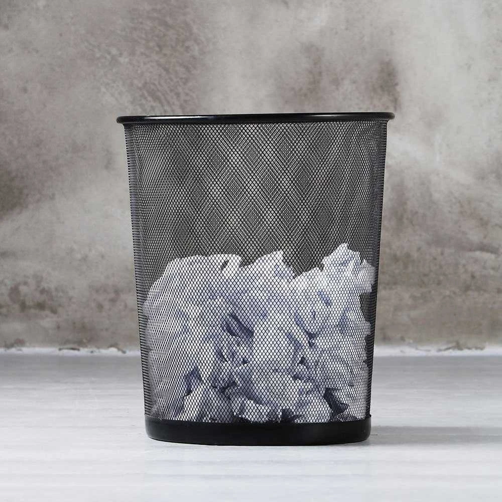 Biuro šiukšlių dėžė metalinė juoda 26x28 cm