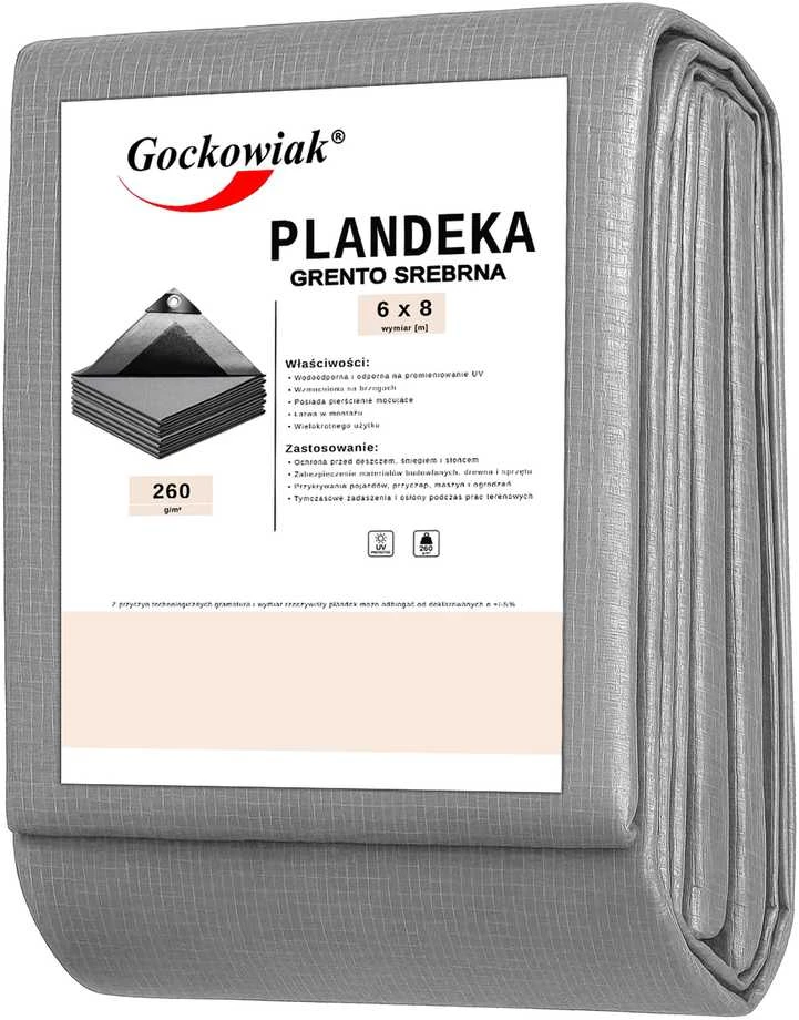 Brezentas 6x8m sidabrinis GRENTO 260GSM
