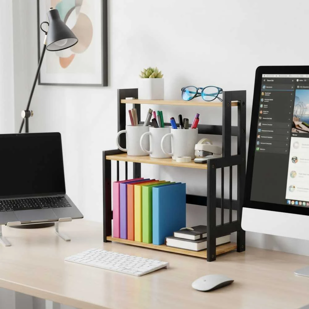 CEZAR NATURAL Juodas virtuvės prieskonių lentynėlė