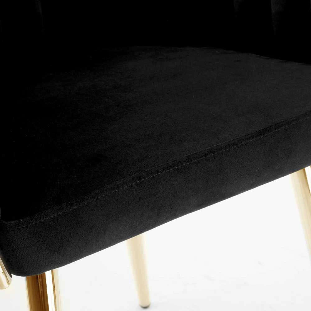 COFTON auksinis VELVET juodo austo aksomo kėdė