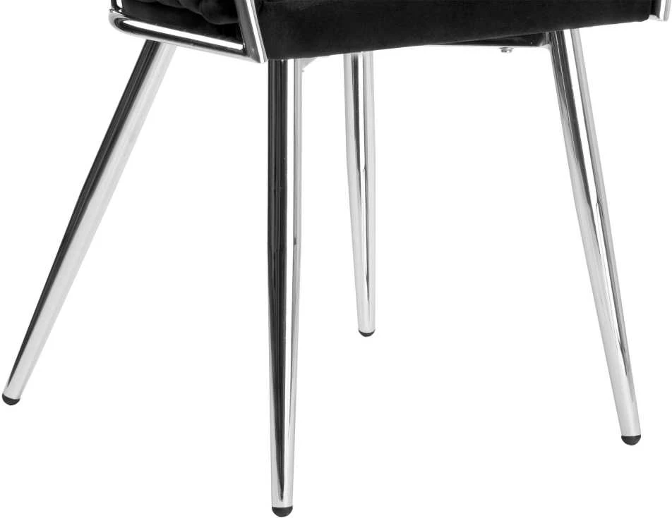 COFTON chromo VELVET austinė aksominė kėdė, juoda
