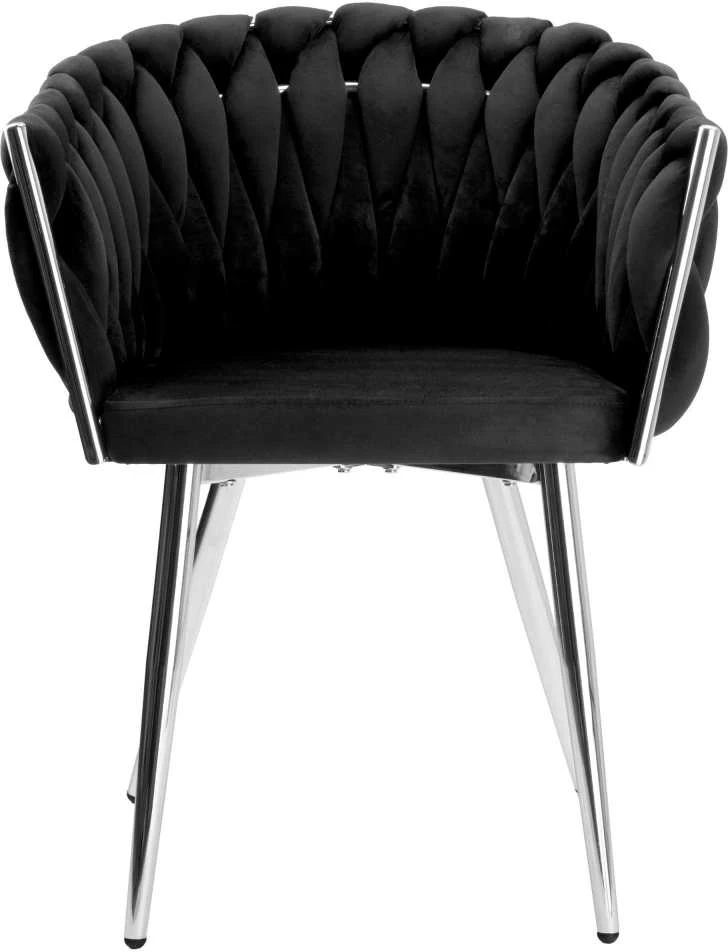 COFTON chromo VELVET austinė aksominė kėdė, juoda