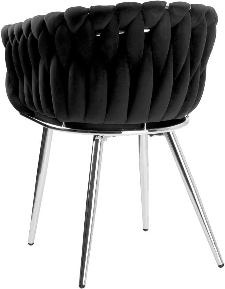 COFTON chromo VELVET austinė aksominė kėdė, juoda