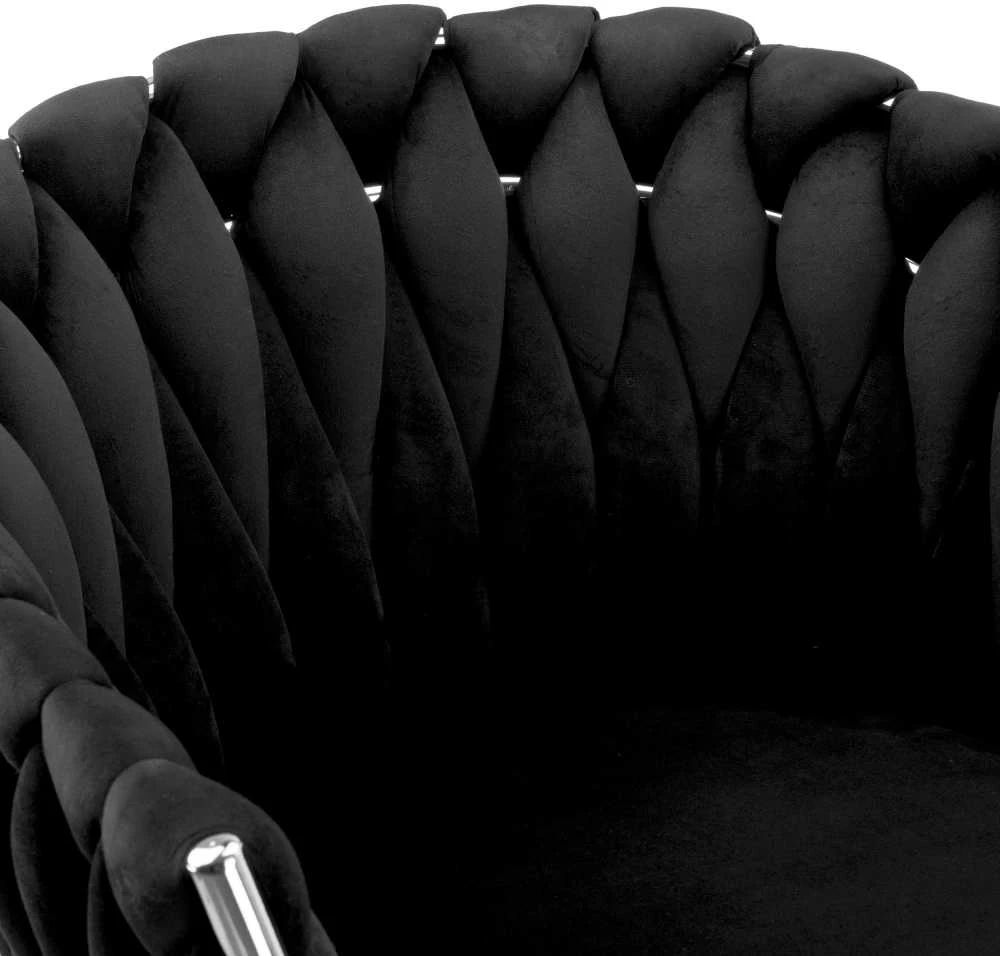 COFTON chromo VELVET austinė aksominė kėdė, juoda