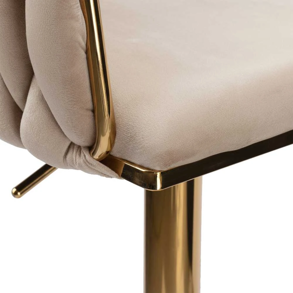 Cofton Gold rusvai gelsvas Velvet baro kėdė