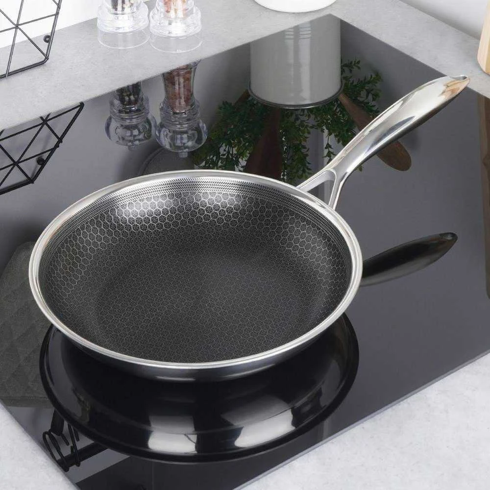 COOKCELL HYBRYD aukščiausios kokybės nelipni plieninė keptuvė 28 cm
