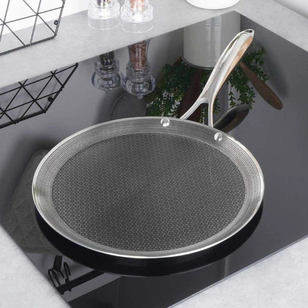 COOKCELL HYBRYD aukščiausios kokybės nelipni plieninė blynų keptuvė, 29 cm