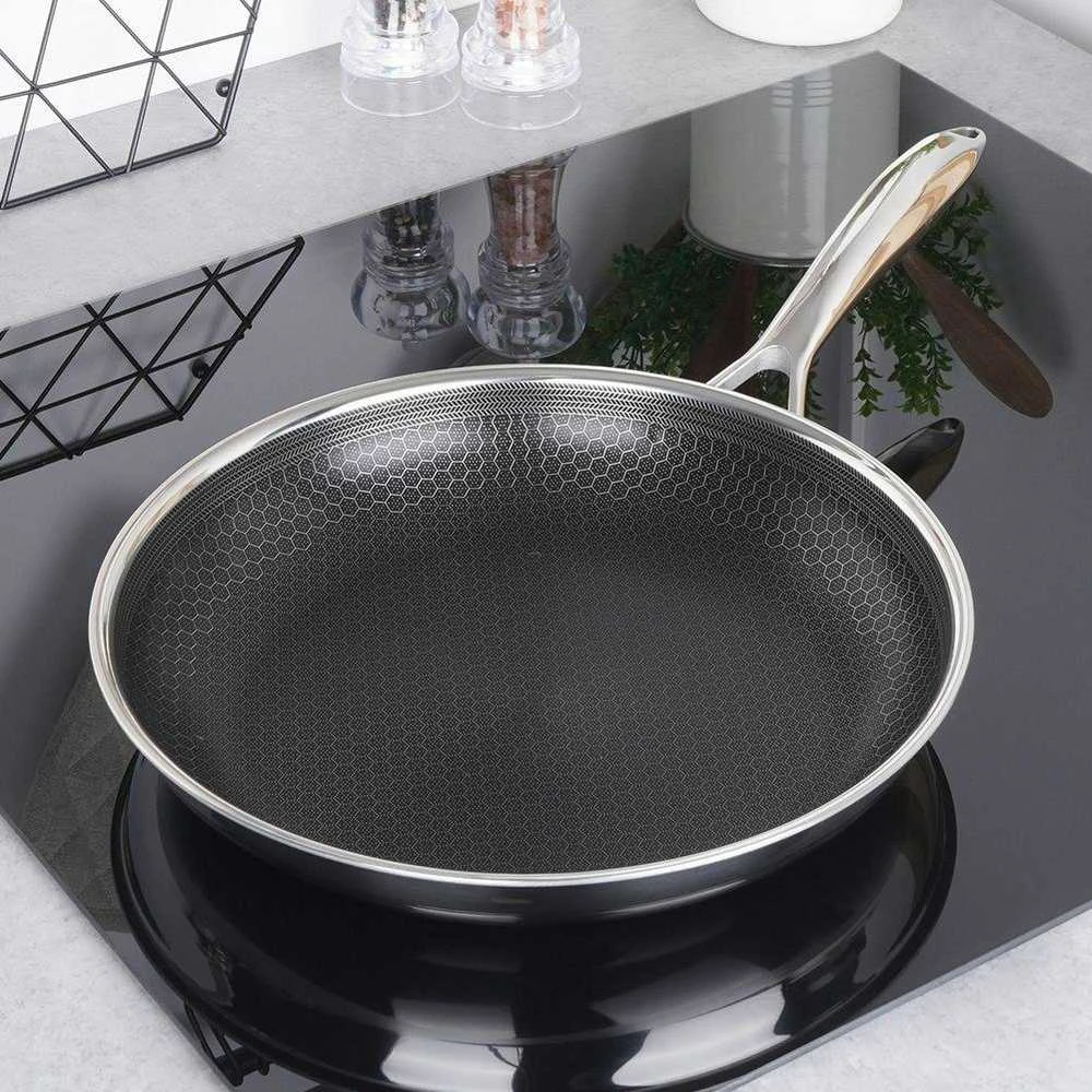 COOKCELL HYBRYD aukščiausios kokybės neprideganti plieninė keptuvė 24 cm