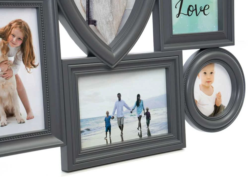 CORAZON nuotraukų rėmelis 5 nuotraukos, pilkos spalvos