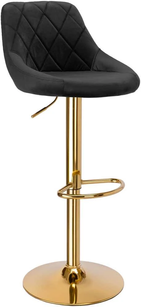 Cydro Gold baro kėdė, juodas aksomas