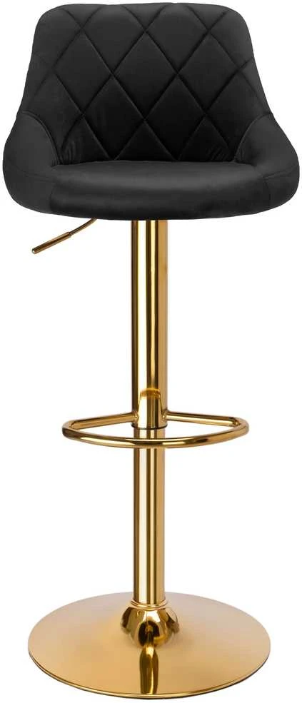 Cydro Gold baro kėdė, juodas aksomas