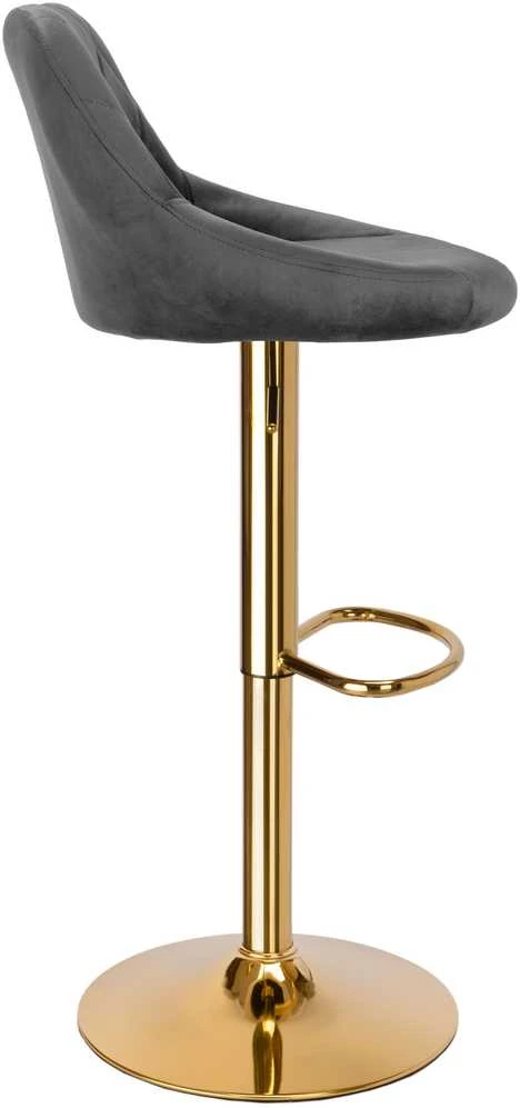 Cydro Gold grafito aksominė baro kėdė
