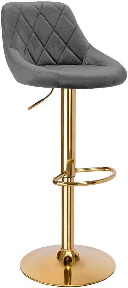 Cydro Gold grafito aksominė baro kėdė