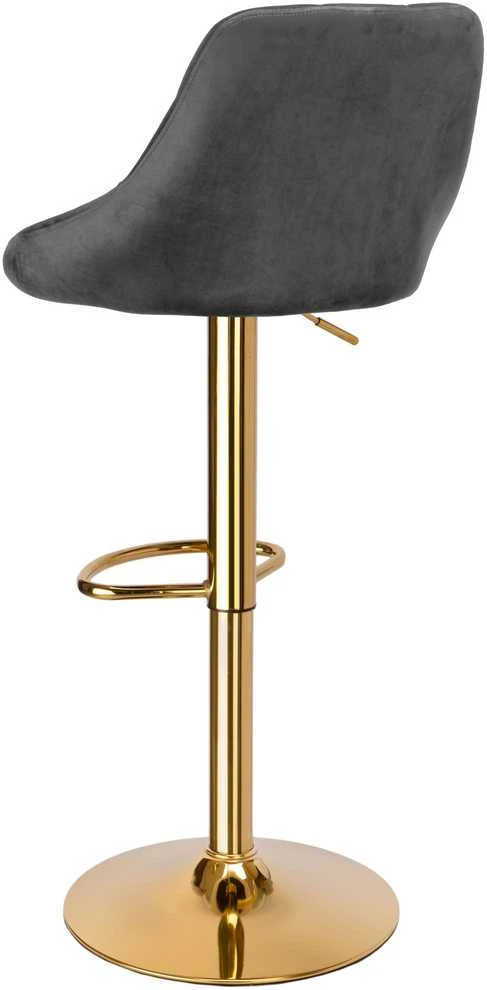 Cydro Gold grafito aksominė baro kėdė
