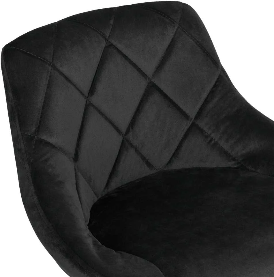 Cydro Juodas baro kėdė, juoda Velvet