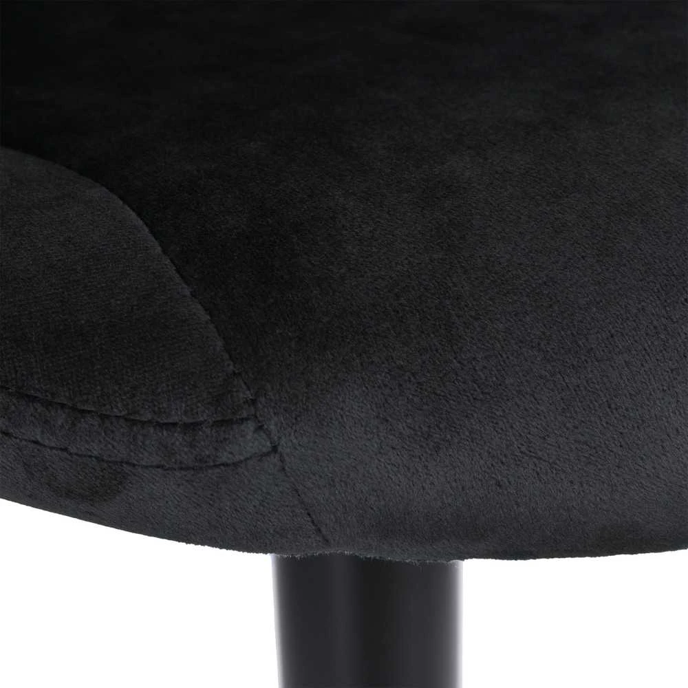 Cydro Juodas baro kėdė, juoda Velvet