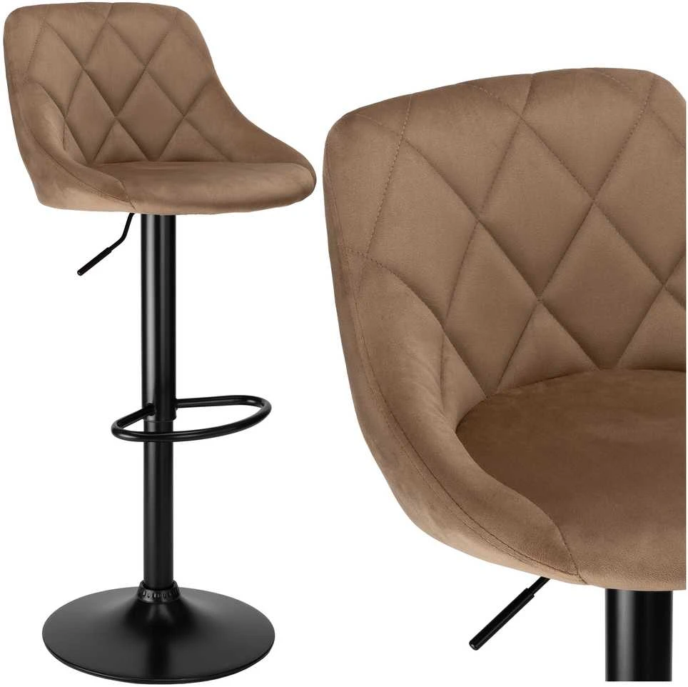 Cydro Juodas Mokka Velvet baro kėdė