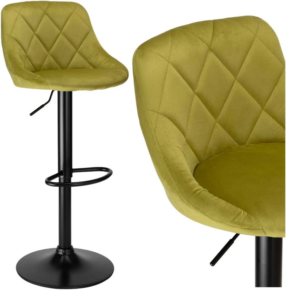 Cydro Juodas Olive Velvet baro kėdė