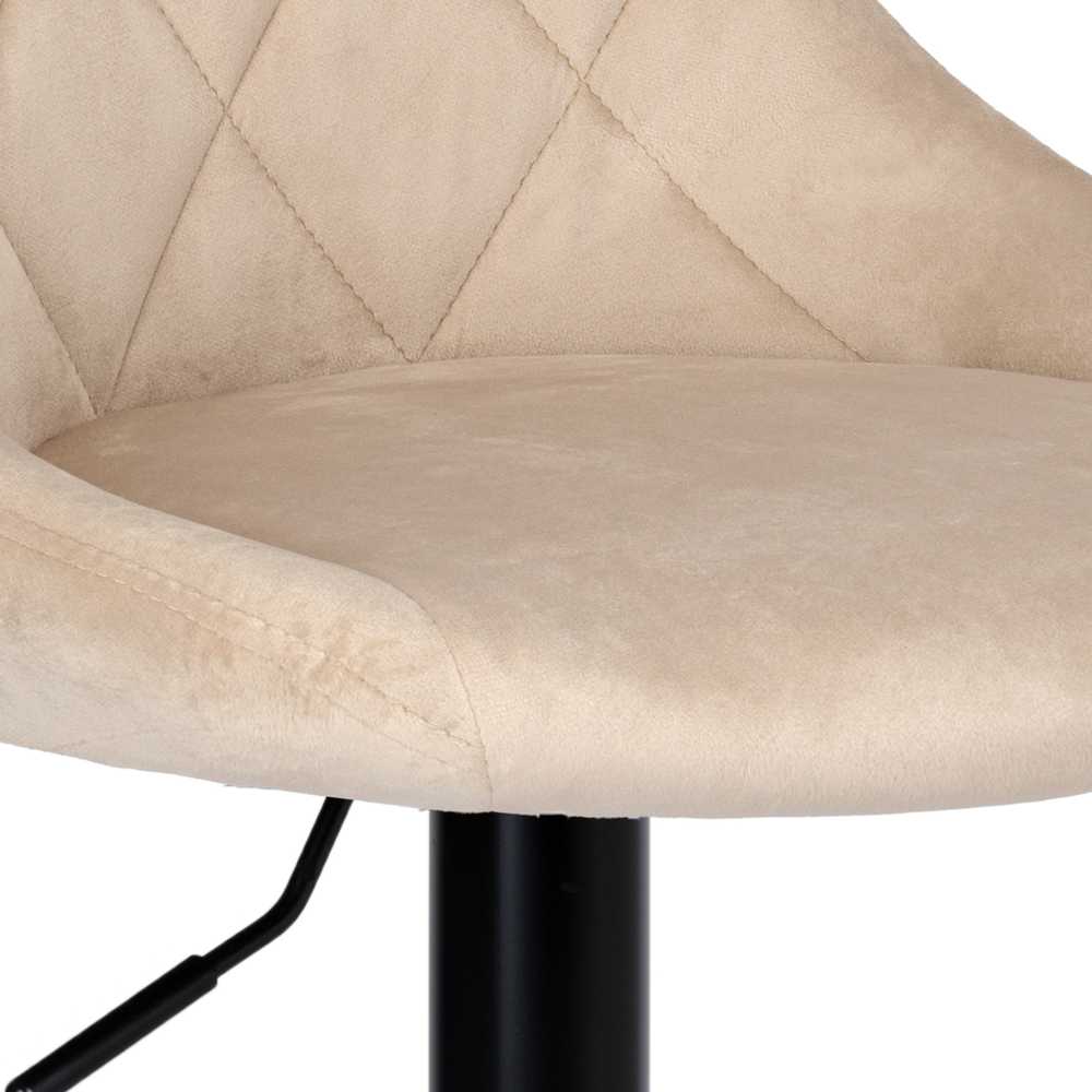 Cydro juodos smėlio spalvos Velvet baro kėdė