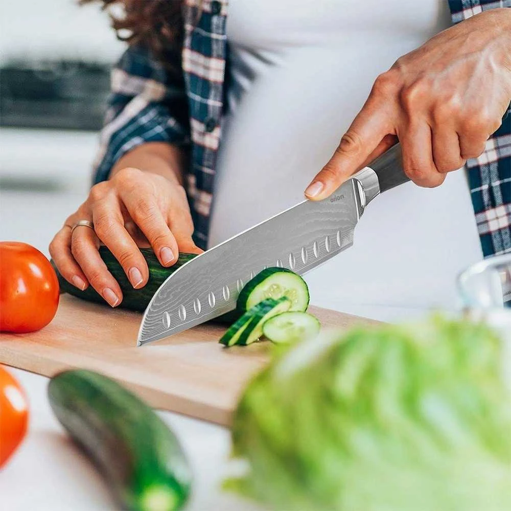 DAMASCUS plieno Santoku peilis, 31 cm