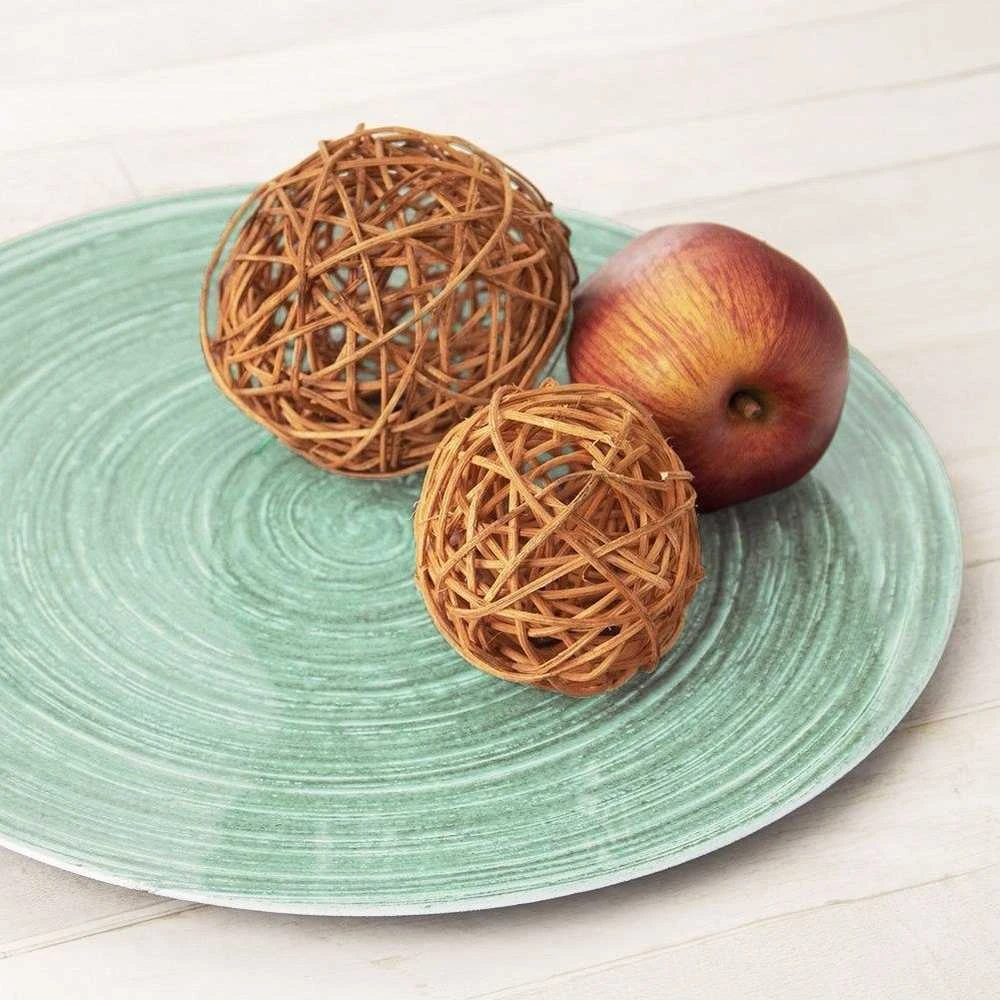 Dekoratyvinis apvalus serviravimo padėklas, padėkliukas, mėtų, 33 cm