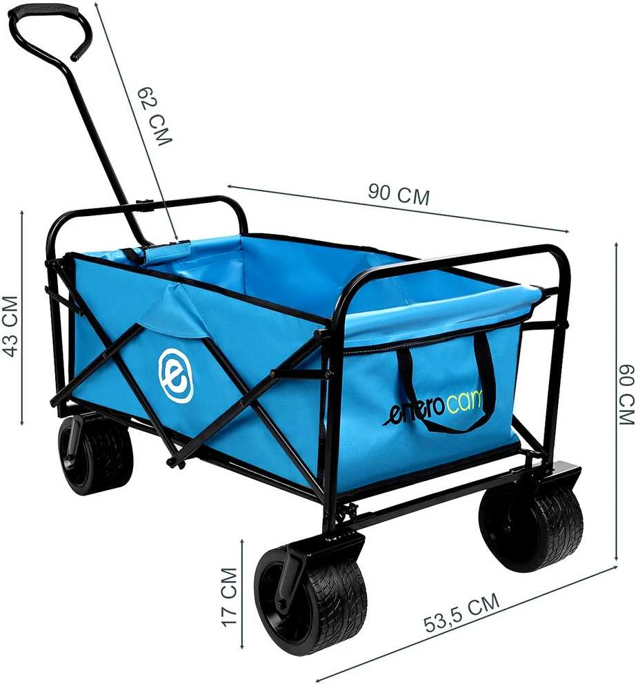 DELUXE SULANKSTAMAS KELIONIŲ IR PAPLŪDŽIO VEIKIMAS 66x48x90cm SU RANKENA, MĖLYNAS