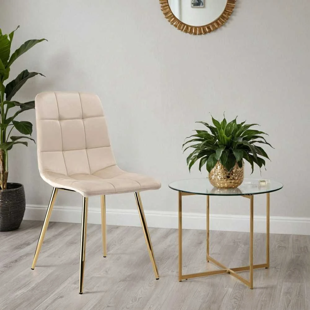 DENVER Velvet Gold rusvai gelsvas kėdė