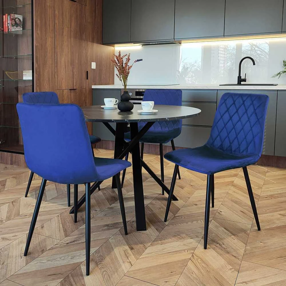Dexter Velvet tamsiai mėlyna minkšta kėdė