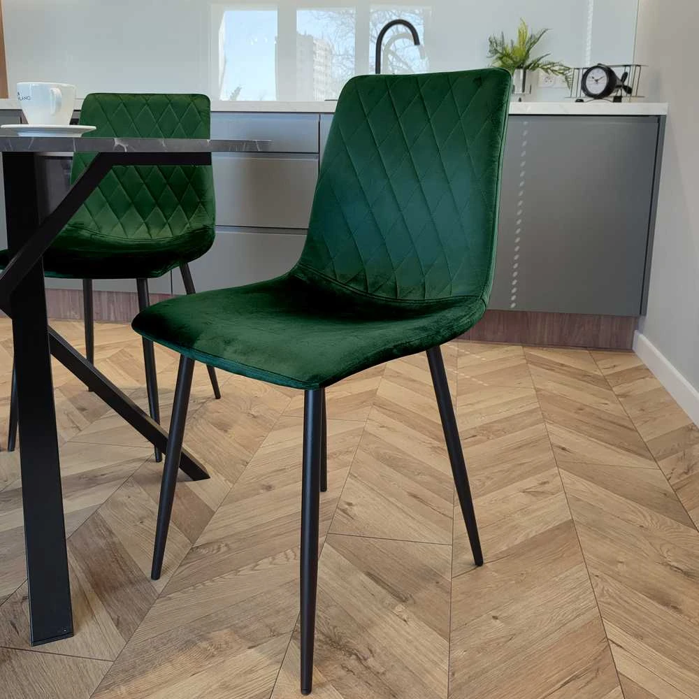 Dexter Velvet tamsiai žalia minkšta kėdė