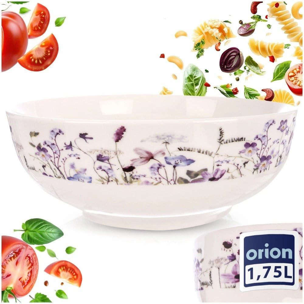 Didelis porcelianinis vaisių salotų dubuo su laukinėmis gėlėmis Louka 1,6 l ORION