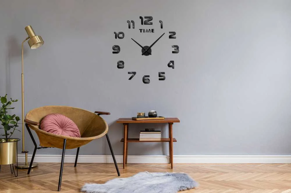 DIY sieninis laikrodis NEPRI 65 - 130 cm - juodas 3D