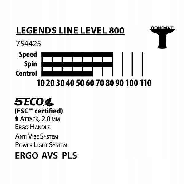 DONIC Legends 800 stalo teniso raketė - 3in1 rinkinys