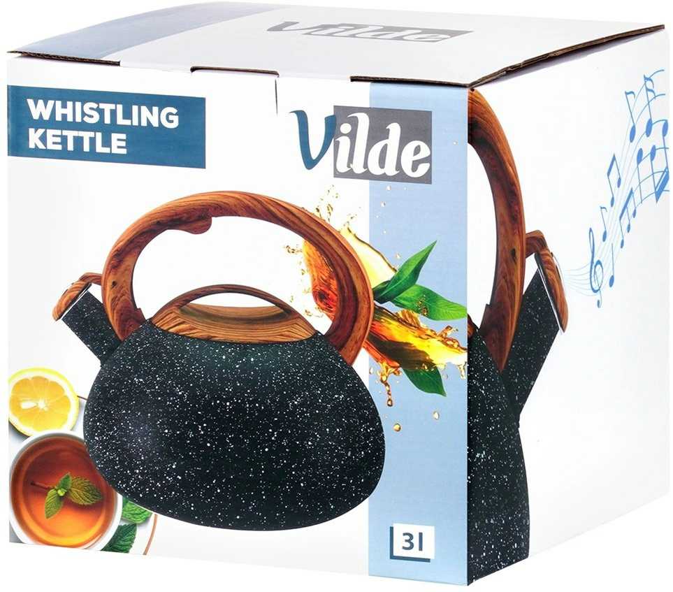 Dujinis virdulys Indukcinis su švilpuku Plienas Juodas Tvirtas Patvarus VILDE 3 l