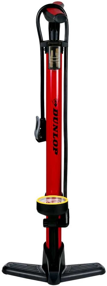 DUNLOP DIRBTUVIŲ DVIRAČIŲ SIURBLYS 230 PSI (16 BAR) SU MANOMETRU, RAUDONAS