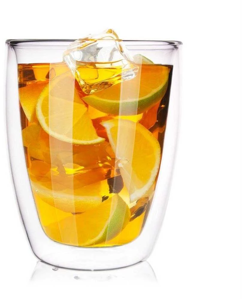 Dvisienis termo stiklas kavai, lattei, arbatai, 0,33 l