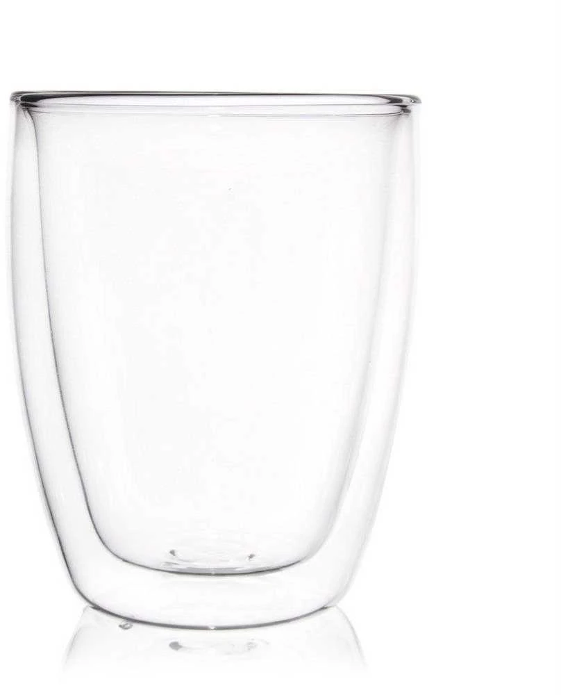 Dvisienis termo stiklas kavai, lattei, arbatai, 0,33 l