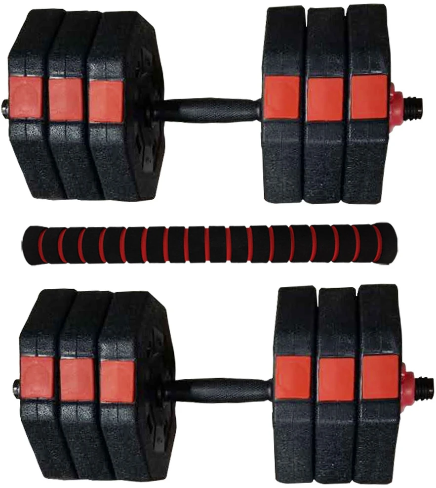 EB FIT reguliuojamo dydžio treniruočių hanteliai 2 x 15 kg su štangos funkcija
